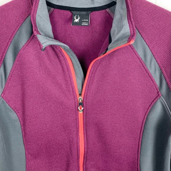 Spyder Womens Endure Full Zip Fleece Jacket Raisin Purple Gray Size Large - Picture 11 of 12